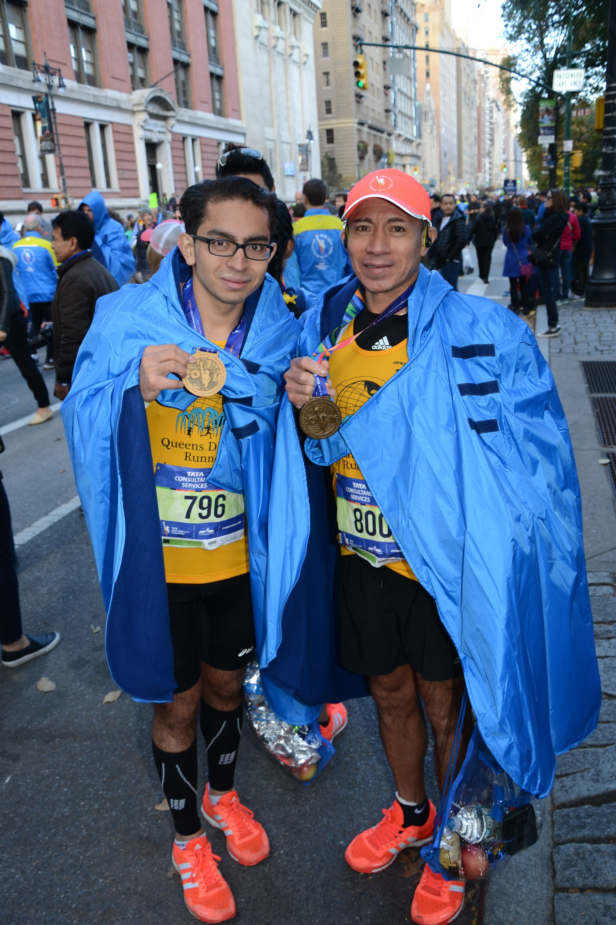 Reunited with my father after the NYC Marathon.
